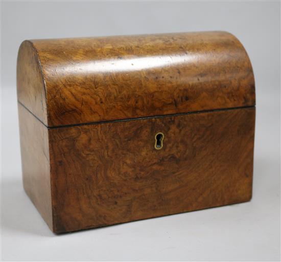 A walnut tea caddy